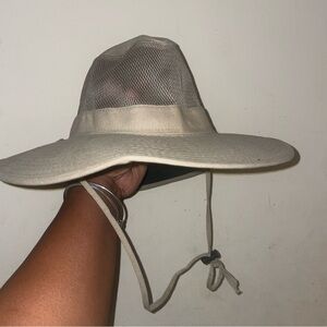 Beige Wide Brim Sun Hat